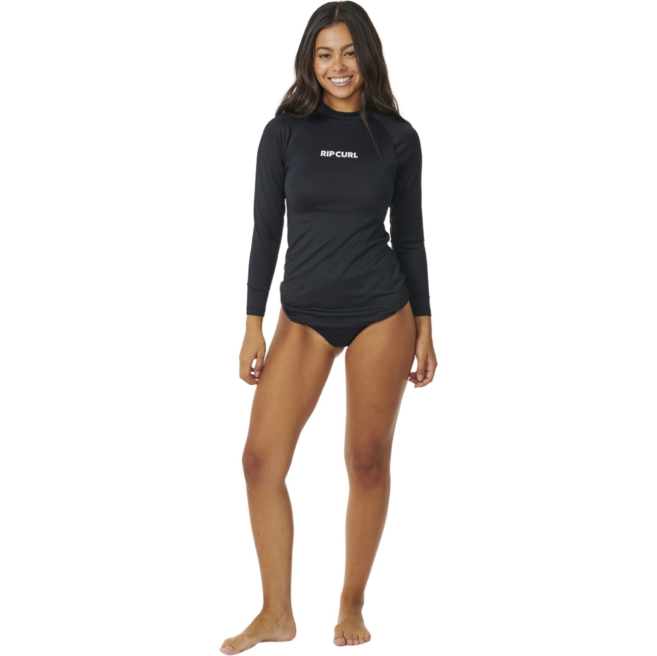 2026 Rip Curl Womens Classic Surf Long Sleeve UPF Rash Vest 17MWRV - Black
